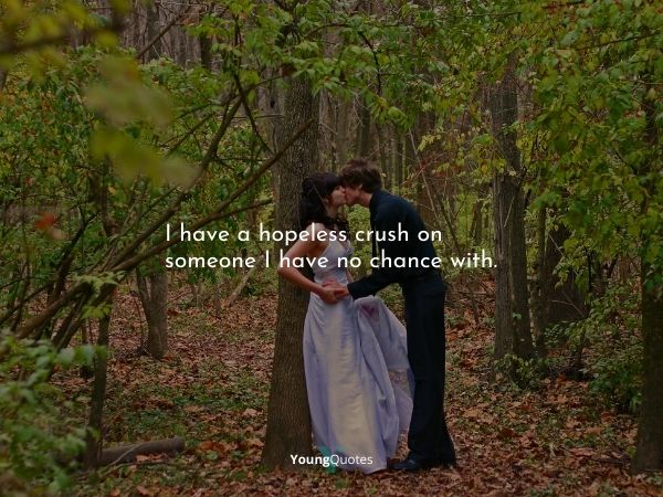 Secret Crush Quotes: I have a hopeless crush on someone I have no chance with.