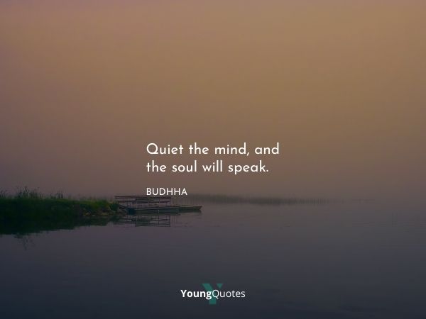 Quiet the mind, and the soul will speak.” – Budhha on mind