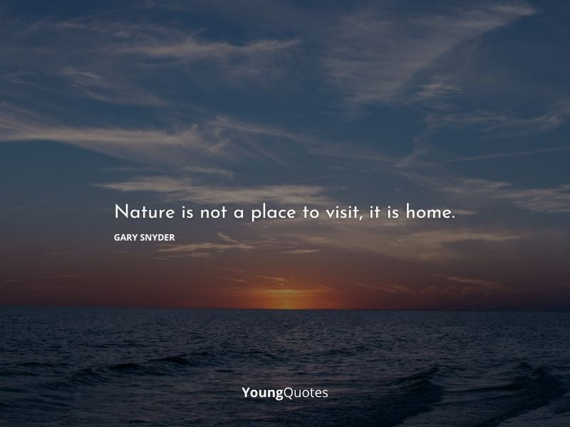 Nature Quotes and Sayings - Nature is not a place to visit, it is home. – Gary Snyder