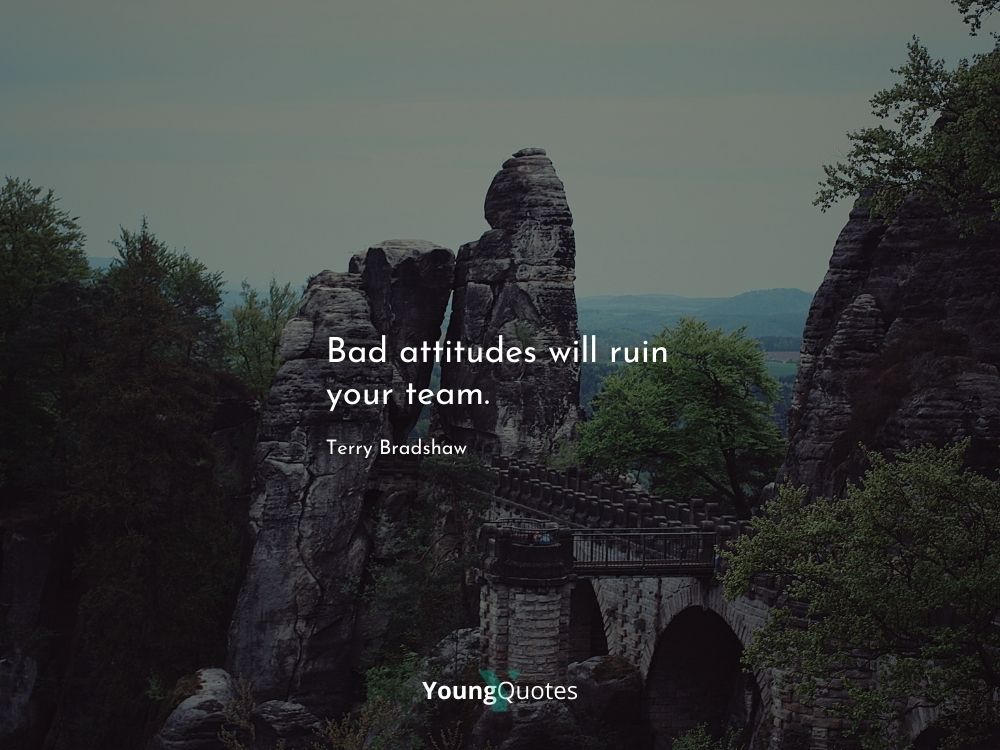 Bad attitudes will ruin your team. – Terry Bradshaw
