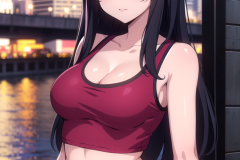 Anime girl in sports clothes red